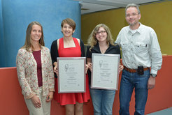 Dr. Janneke Hendriks (BASF), Dr. Clara Sanchez-Rodriguez, Sabrina Kleessen, Prof. Dr. Ralph Bock (from left to right)