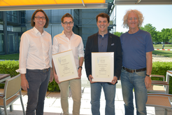 Von links nach rechts: Dr. Martijn Gipmans (BASF), Federico Apelt, Dr. Danilo de Menezes Daloso, Prof. Mark Stitt