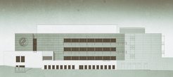 Westansicht des Erweiterungsneubaus für das Max-Planck-Institut für Molekulare Pflanzenphysiologie von der Geiselbergstraße.